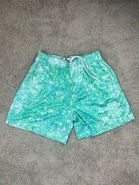 Eric Emanuel Green Aqua Tie-Dye Swim Shorts